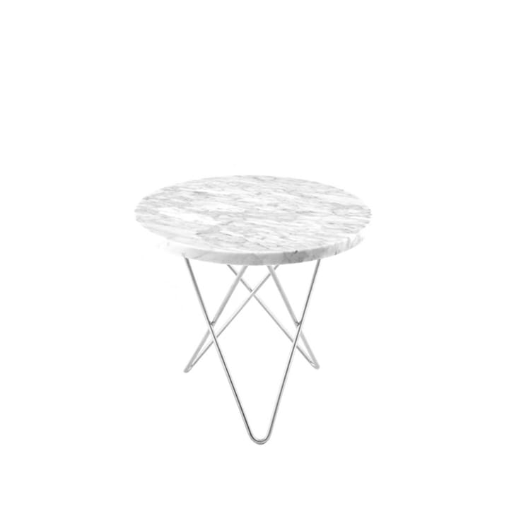 Mini O Table soffbord - Marmor vit, rostfritt stativ - OX Denmarq