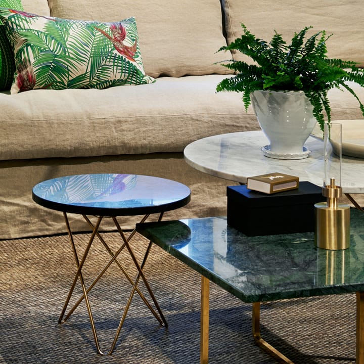 O Table soffbord - marmor brun, mässingstativ - OX Denmarq