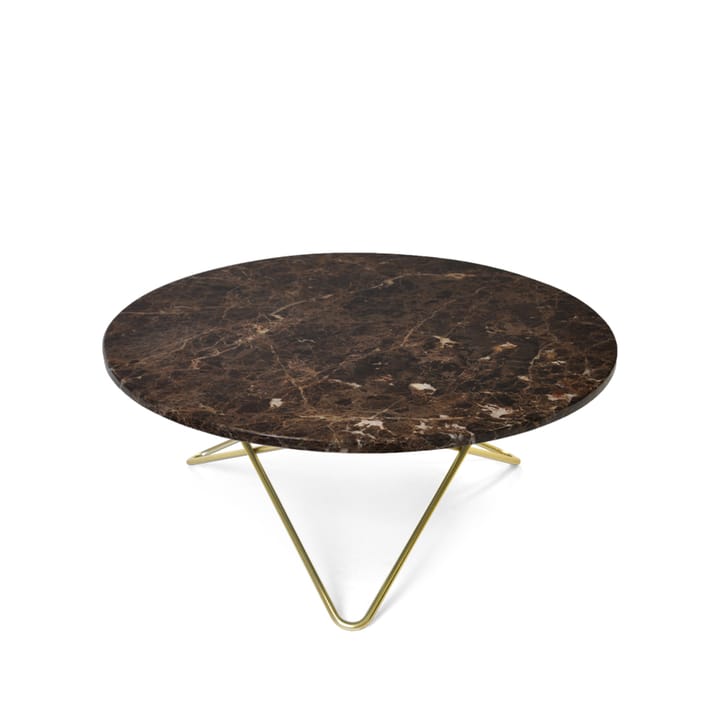 O Table soffbord - marmor brun, mässingstativ  - OX Denmarq
