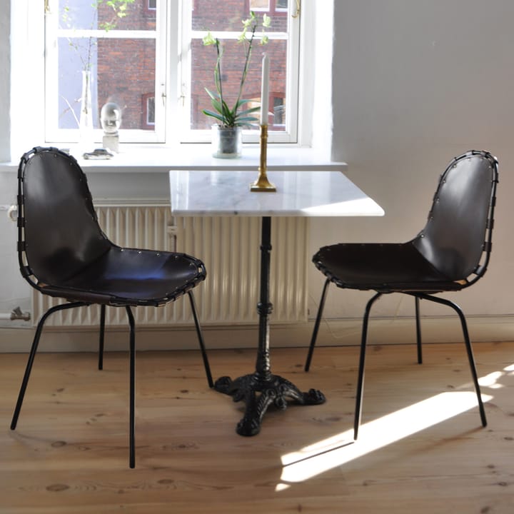 Stretch stol, läder cognac, svart stativ OX Denmarq