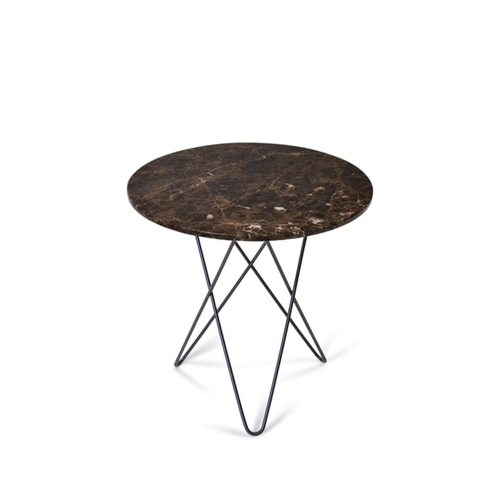 Tall Mini O Table soffbord - marmor brun, svartlackat stativ - OX Denmarq