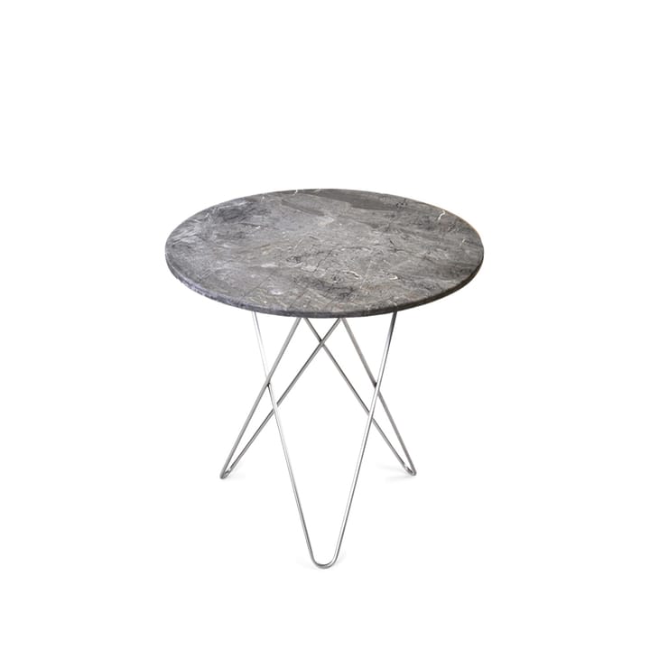 Tall Mini O Table soffbord - marmor grå, rostfritt stativ - OX Denmarq