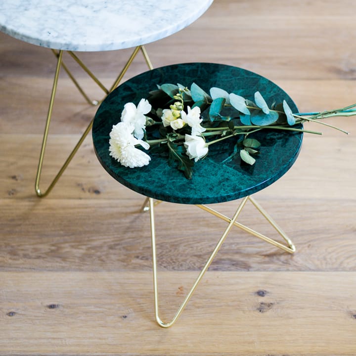 Tall Mini O Table soffbord, Marmor grå, svartlackat stativ OX Denmarq