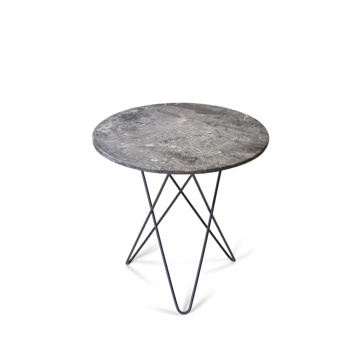 Tall Mini O Table soffbord - marmor grå, svartlackat stativ - OX Denmarq
