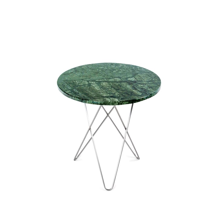 Tall Mini O Table soffbord - Marmor grön, rostfritt stål - OX Denmarq
