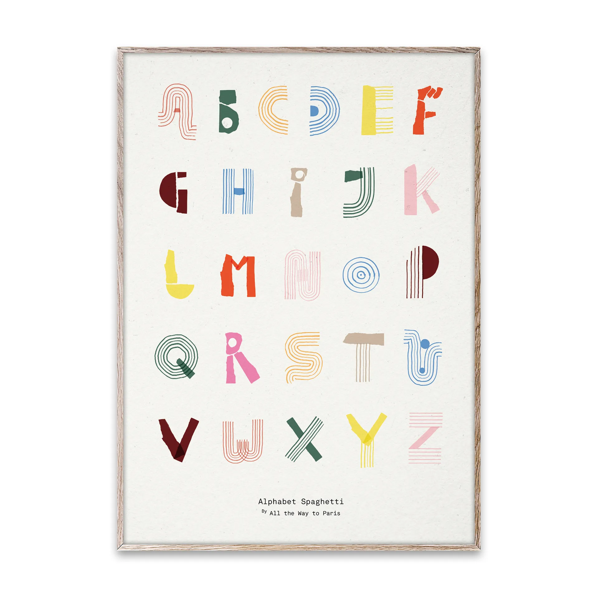 Alphabet Spaghetti ENG Multi-colour poster, 50x70 cm Paper Collective