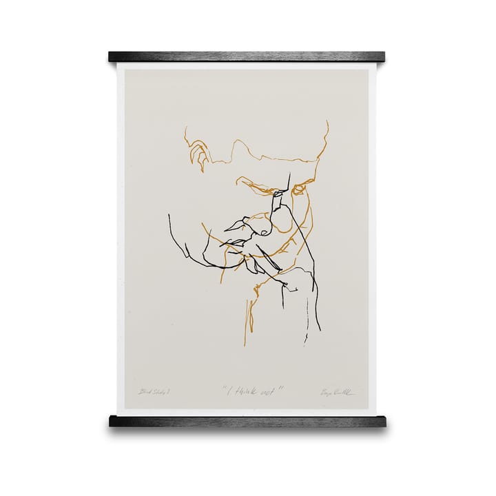 I Think Not 01 (gul) poster - 50x70 cm - Paper Collective