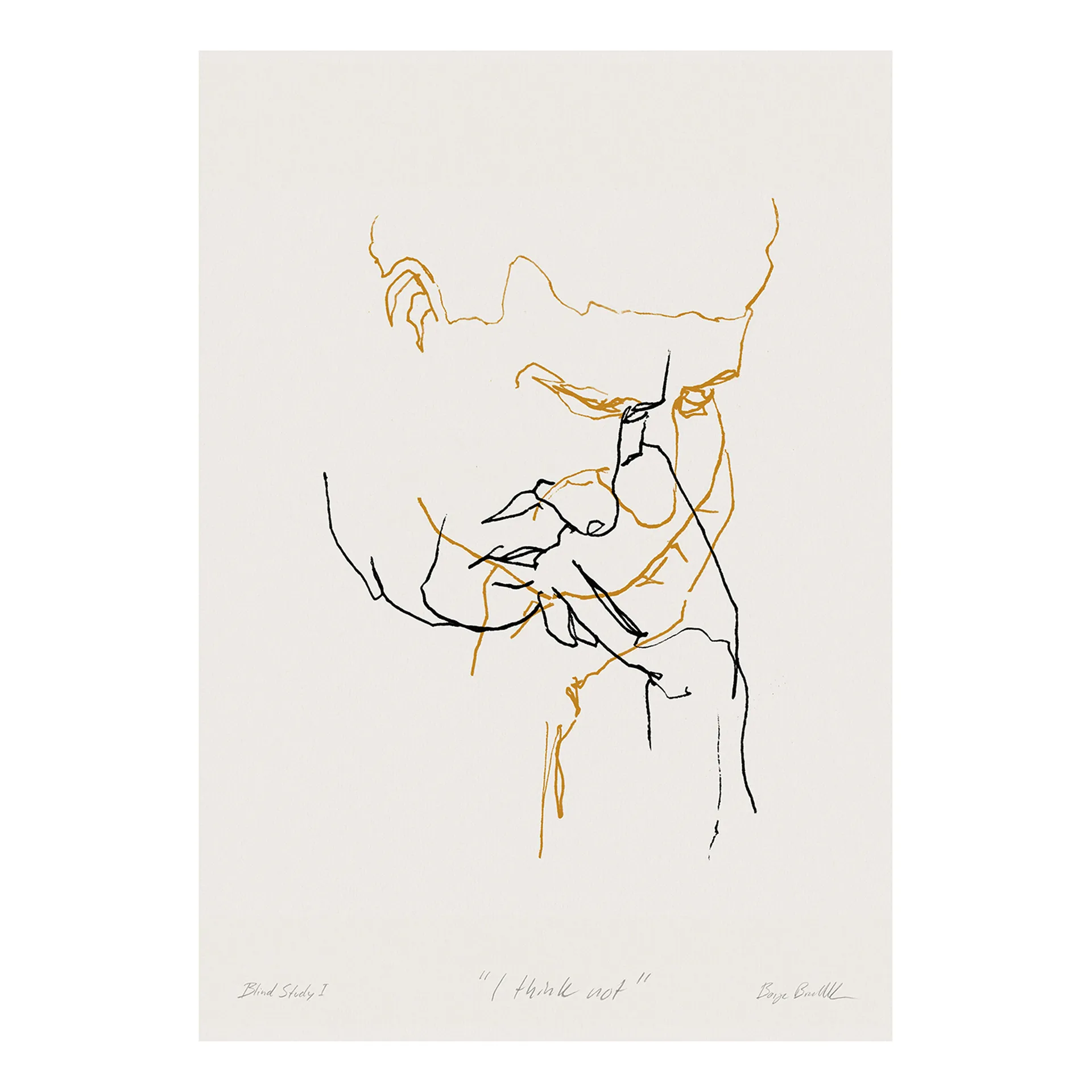 I Think Not 01 (gul) poster, 50x70 cm Paper Collective