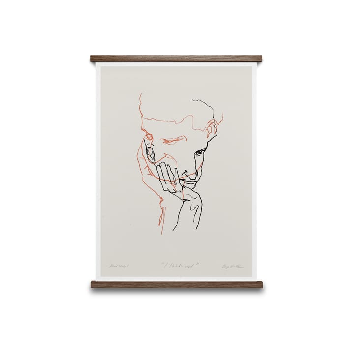 I Think Not 02 (röd) poster, 30x40 cm Paper Collective