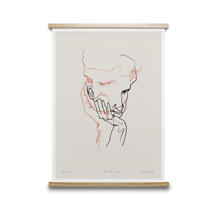 I Think Not 02 (röd) poster - 50x70 cm - Paper Collective