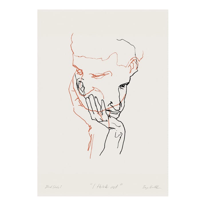 I Think Not 02 (röd) poster - 50x70 cm - Paper Collective