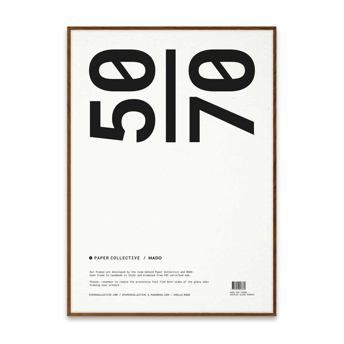 Paper Collective ram plexiglas-mörk ek 50x70 cm | Skandinavisk Design | Tavelramar | Brun