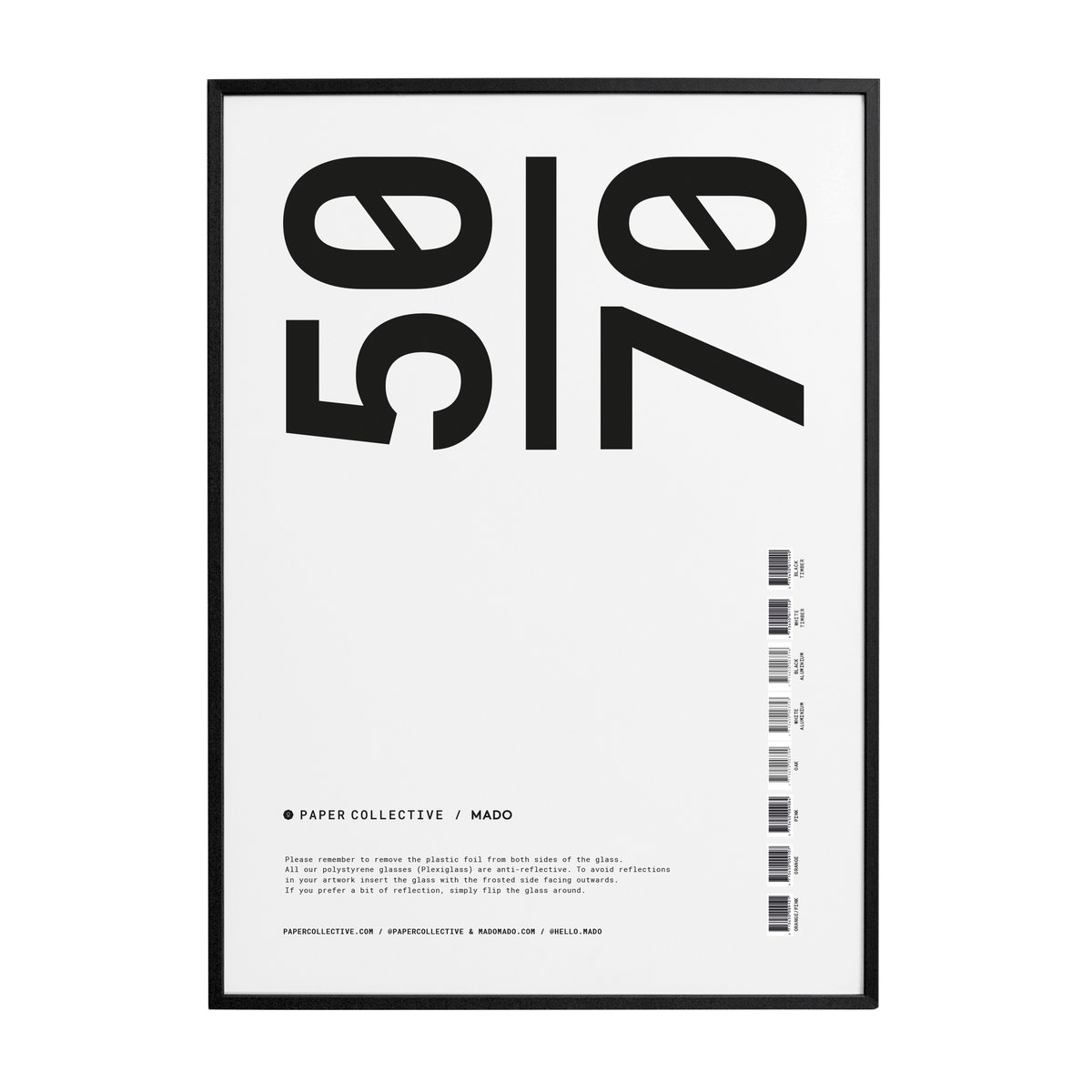 Paper Collective ram plexiglas-svart 50x70 cm | Skandinavisk Design | Tavelramar | Svart