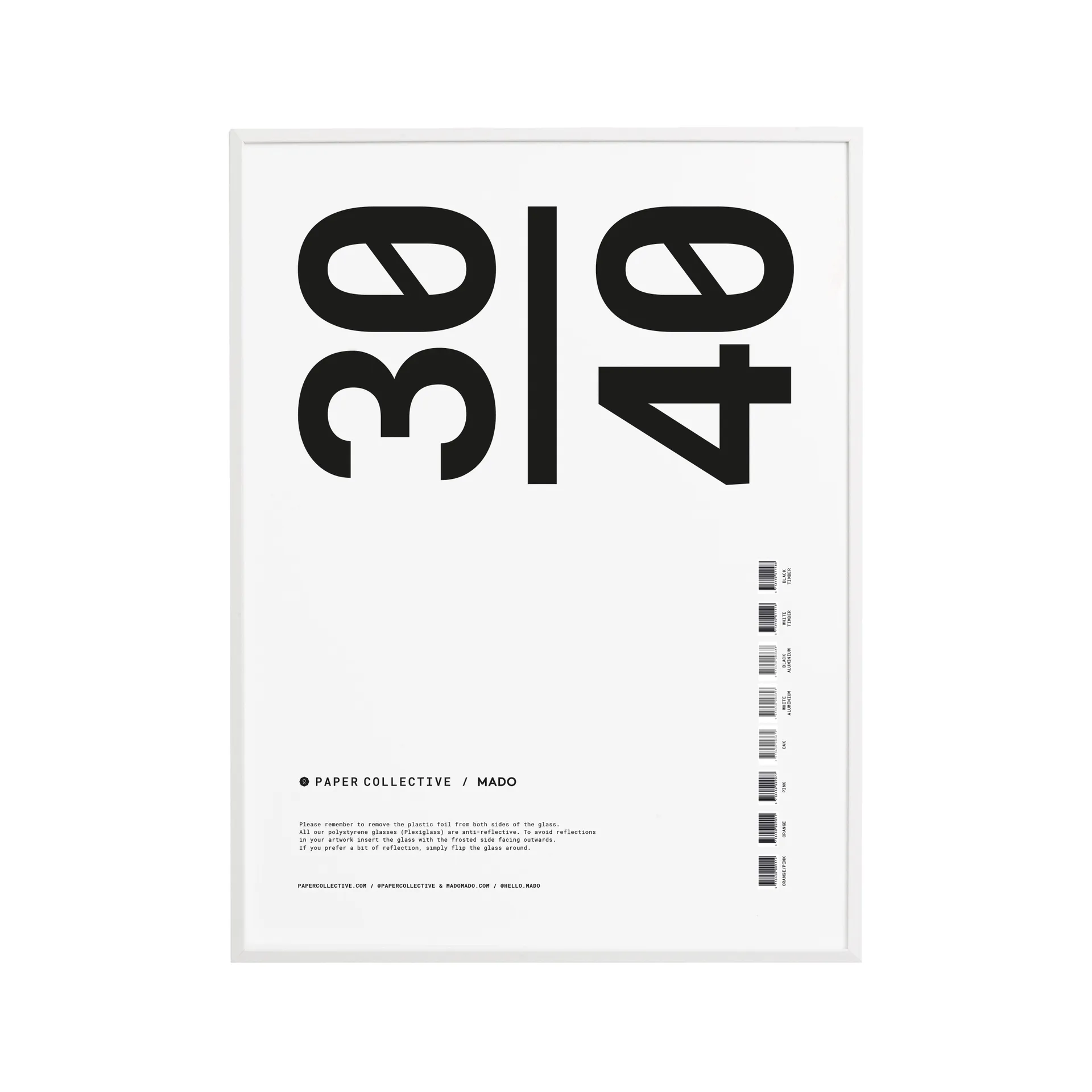 Paper Collective ram plexiglas-vit, 30x40 cm Paper Collective