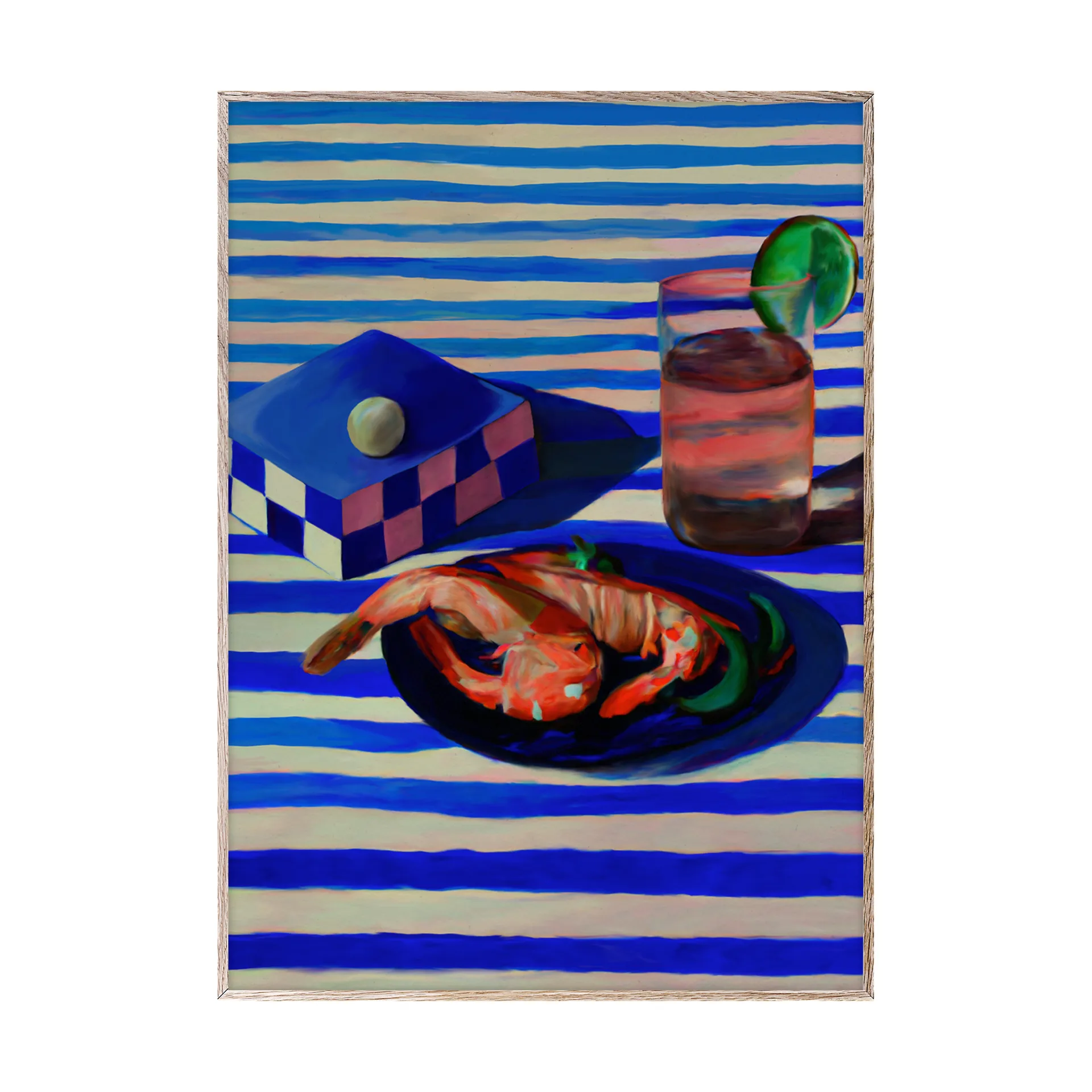 Shrimp & Stripes poster, 50x70 cm Paper Collective