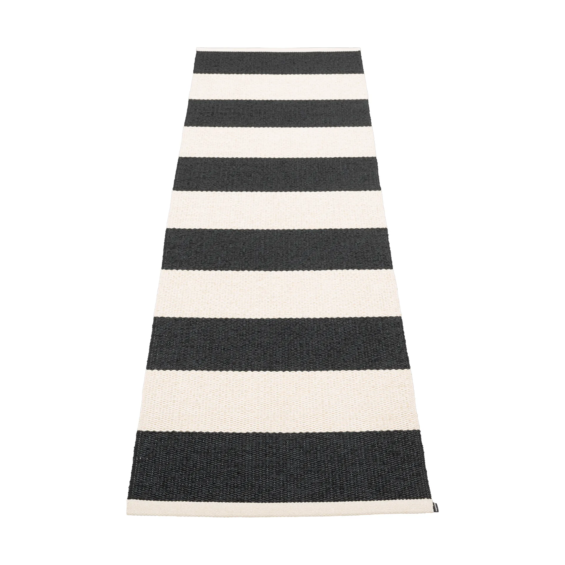 Bob gångmatta, Black/vanilla, 70x225 cm Pappelina