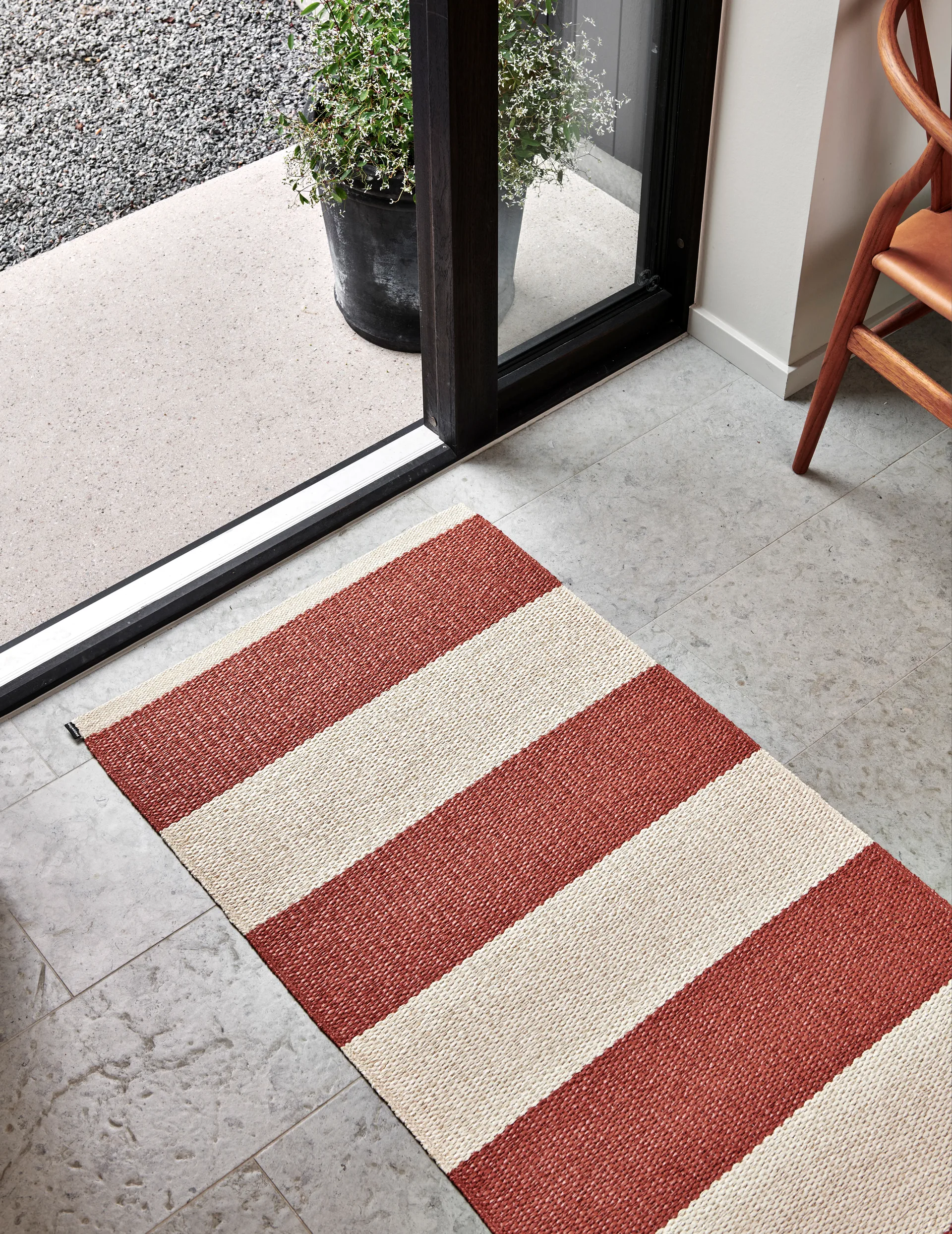 Bob gångmatta, Mud/vanilla, 70x225 cm Pappelina