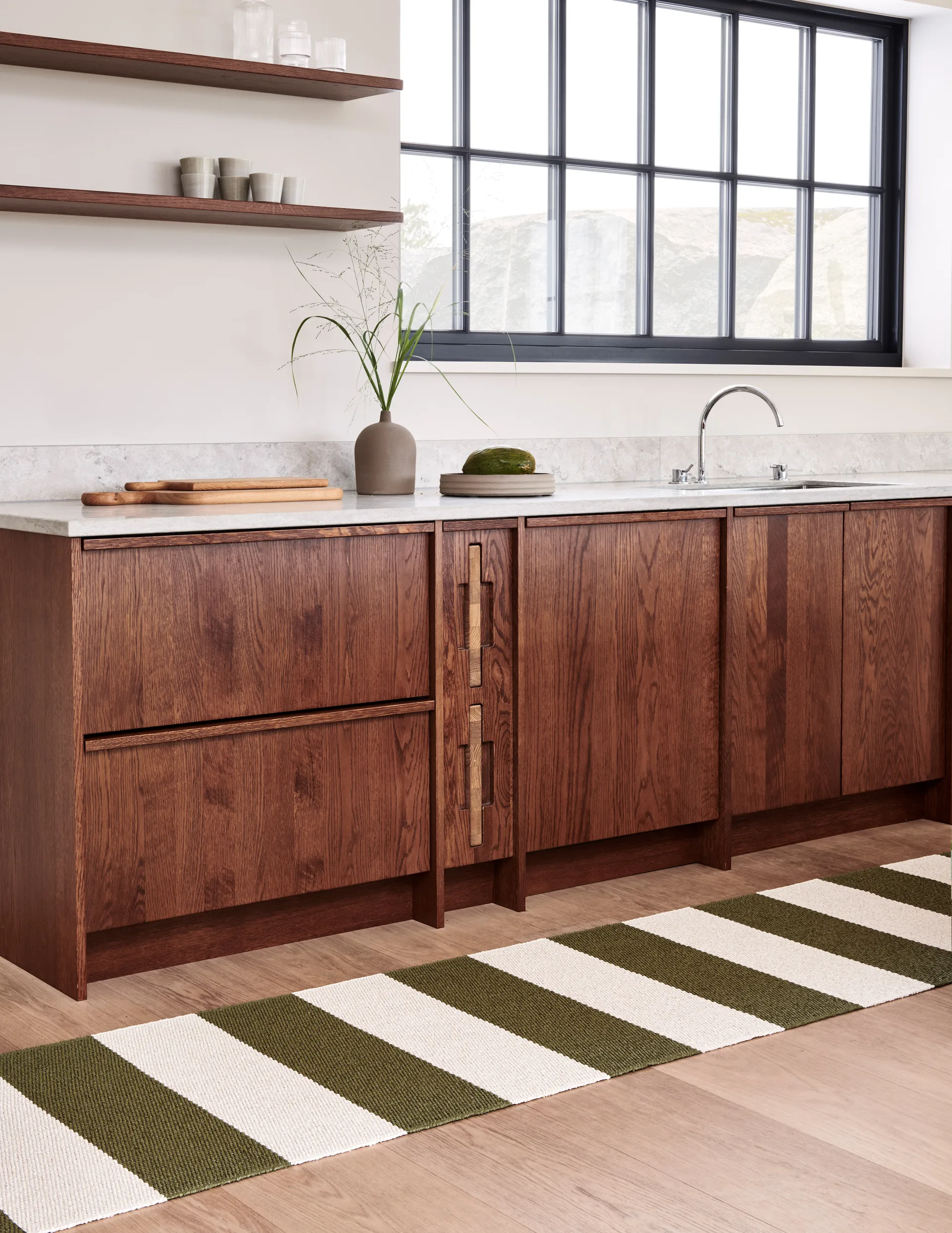 Bob gångmatta, Pine/vanilla, 70x225 cm Pappelina