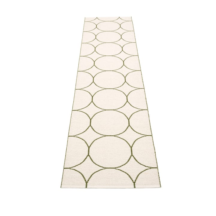 Boo gångmatta, dark olive/vanilla, 70x300 cm Pappelina
