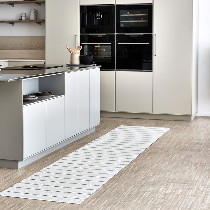 Carl gångmatta, vanilla/white, 70x270 cm Pappelina