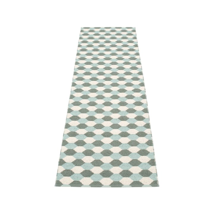 Dana gångmatta - army/pale turquoise/vanilla, 70x250 cm - Pappelina
