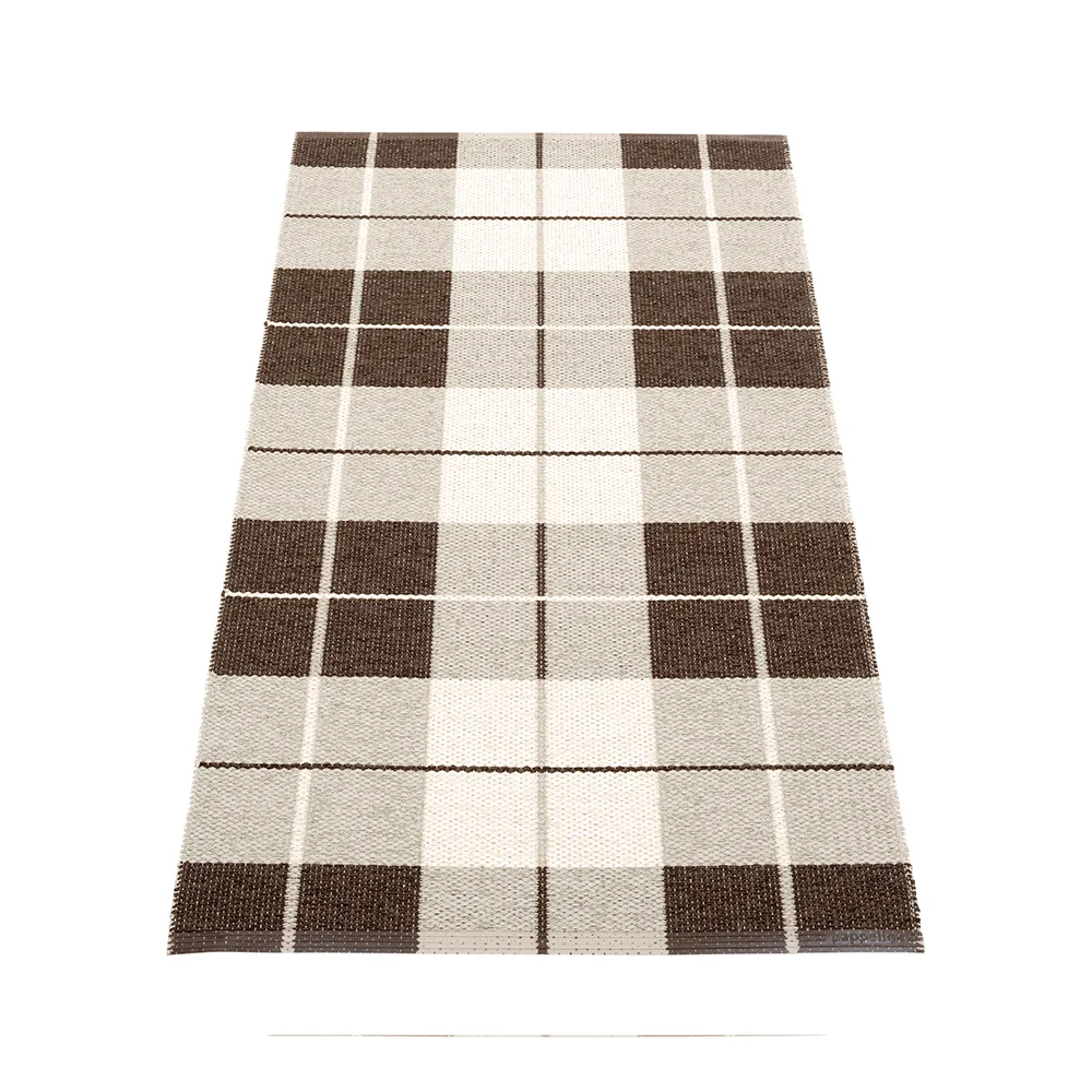 Ed gångmatta, dark brown/linen/vanilla, 70x140 cm Pappelina