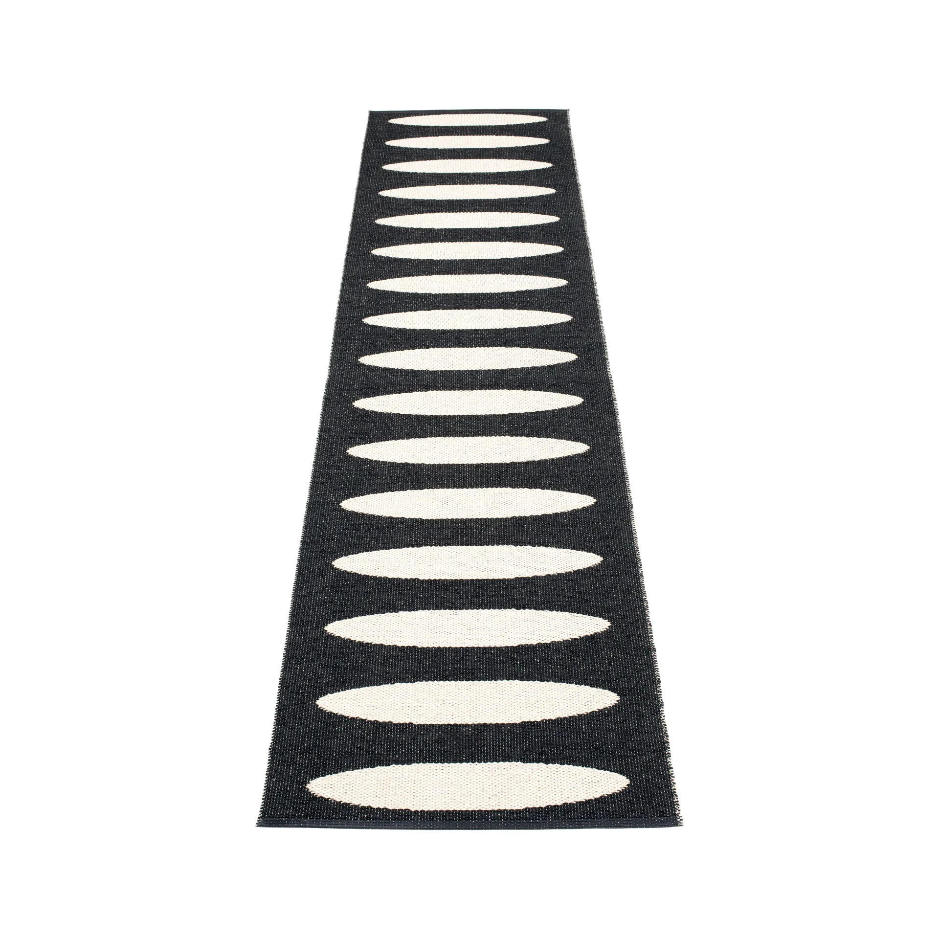 Ella gångmatta black/vanilla, 70x300 cm Pappelina