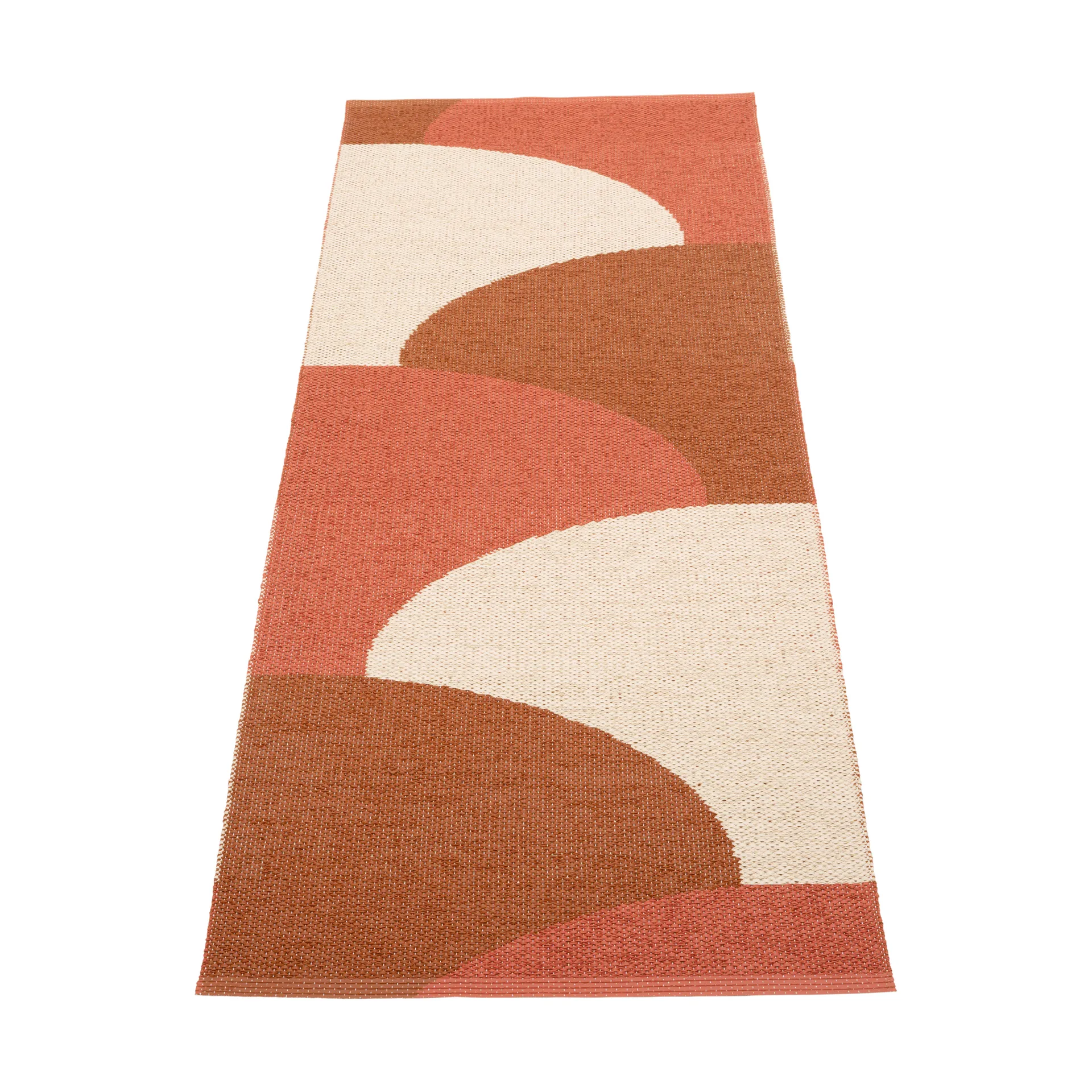 Hill matta, Brick-rust-cream 180x70 cm Pappelina