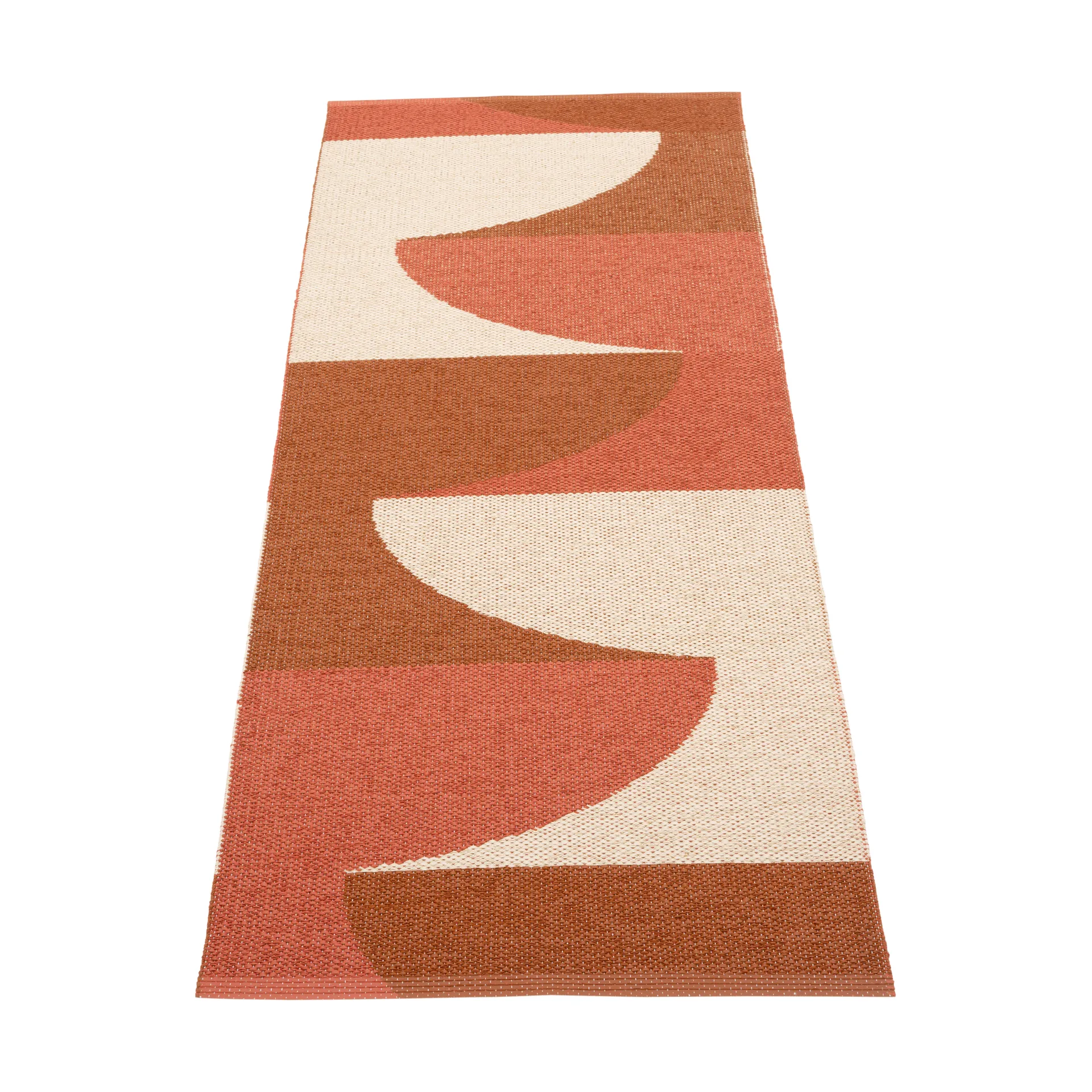 Hill matta, Brick-rust-cream 180x70 cm Pappelina