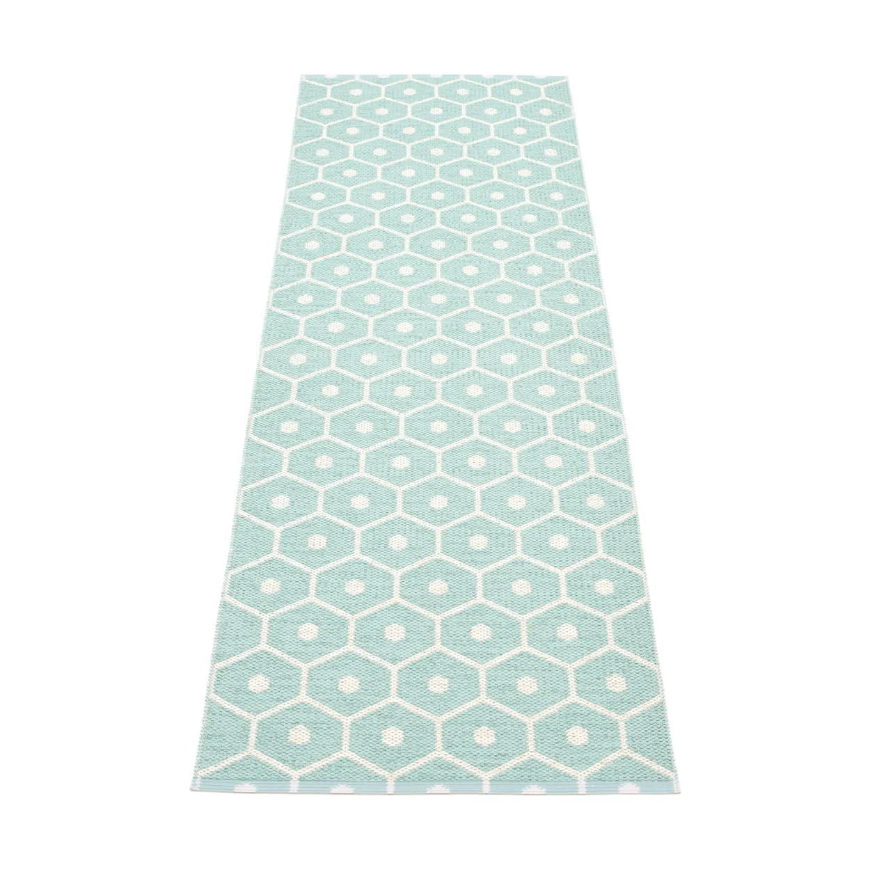 Pappelina Honey gångmatta pale turquoise/vanilla, 70x225 cm