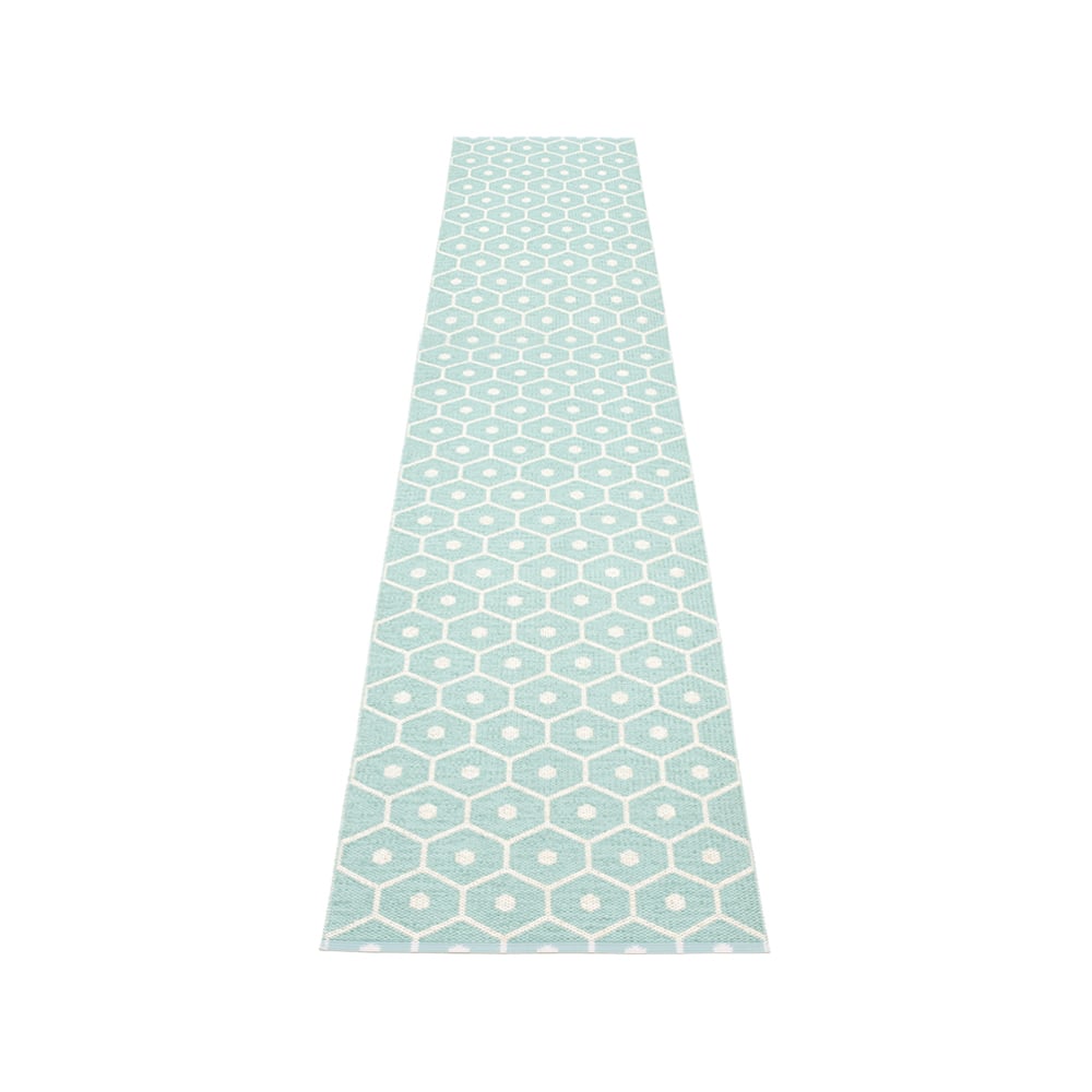 Pappelina Honey gångmatta pale turquoise/vanilla, 70x350 cm