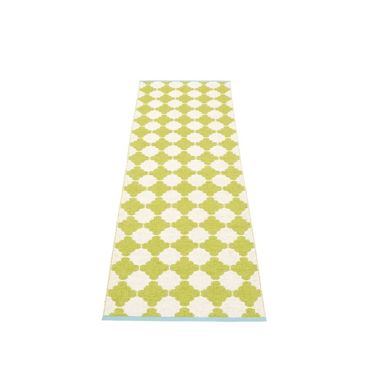Marre gångmatta lime/vanilla/turquoise edge, 70x225 cm Pappelina
