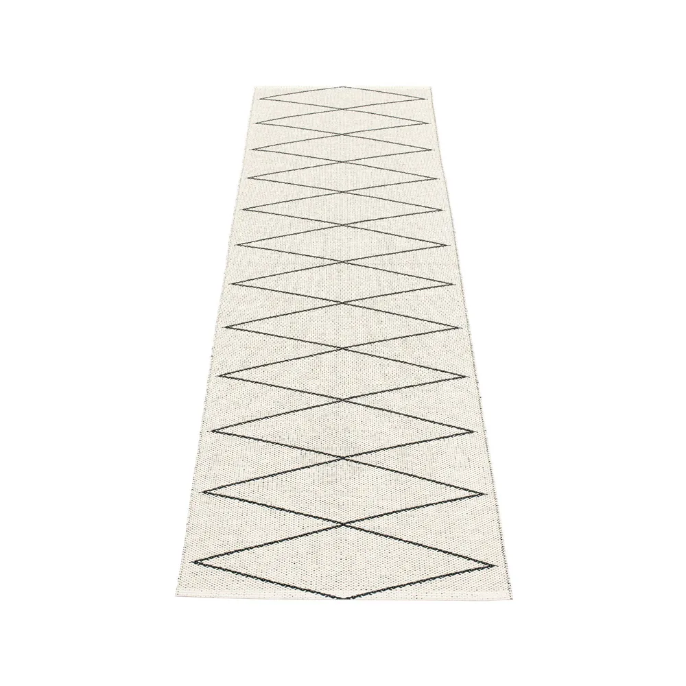 Max gångmatta black/vanilla, 70x400 cm Pappelina