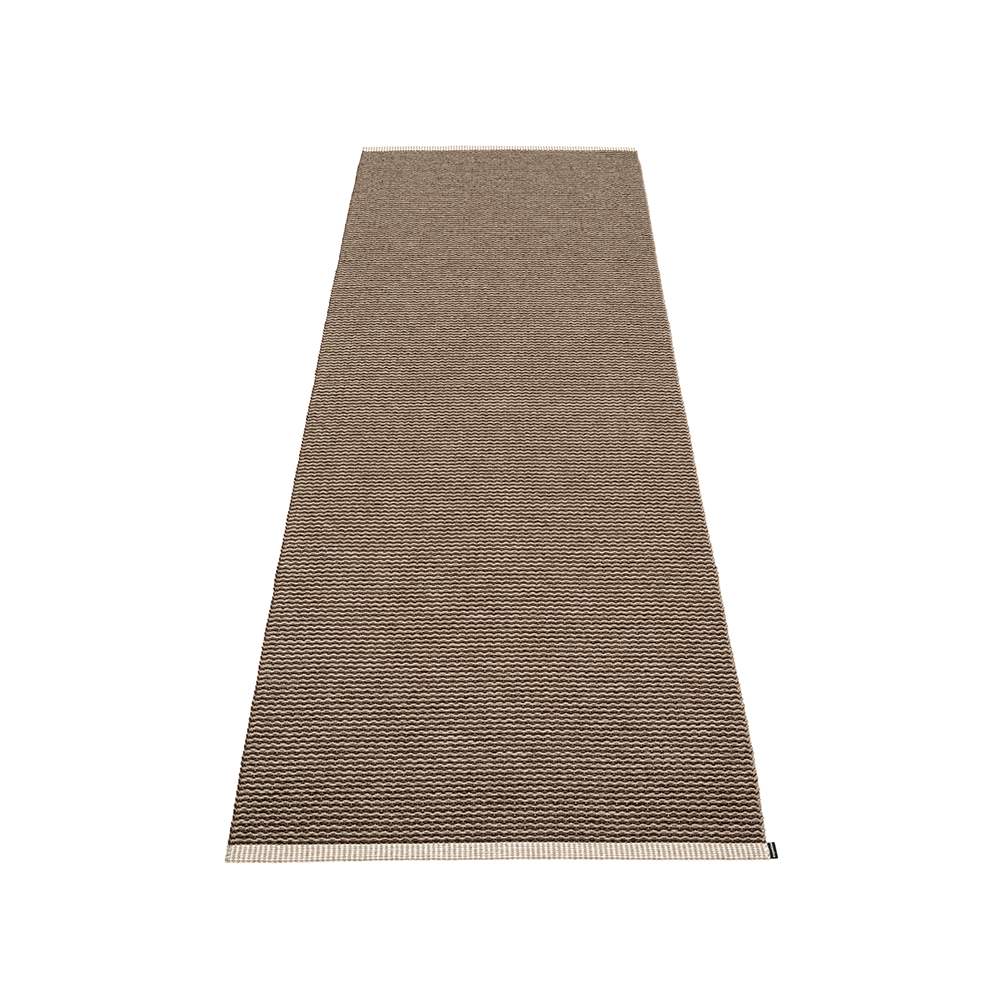 Pappelina Mono gångmatta dark brown/dark linen, 85x260 cm