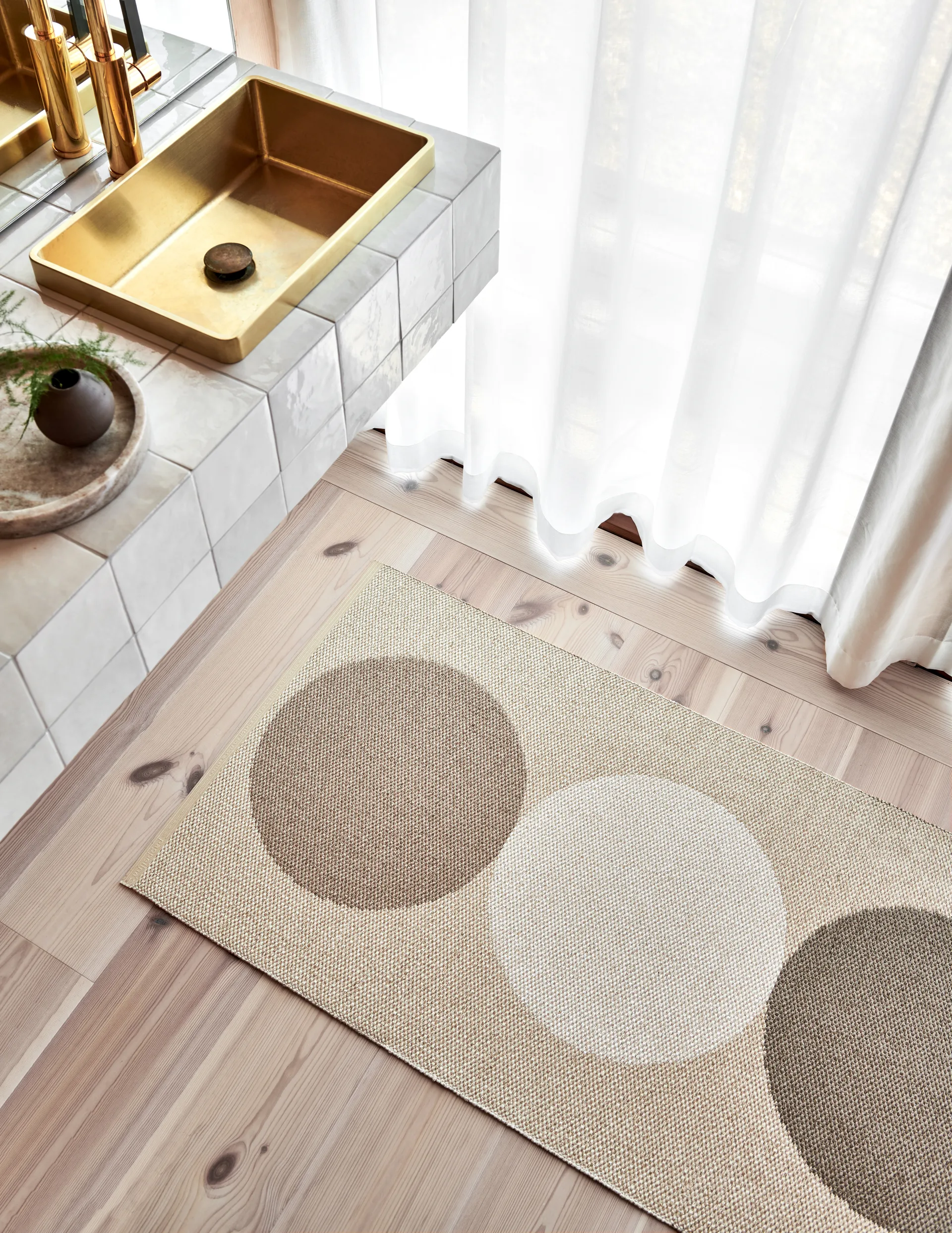 Otto gångmatta, Grain-cream, 70x140 cm Pappelina