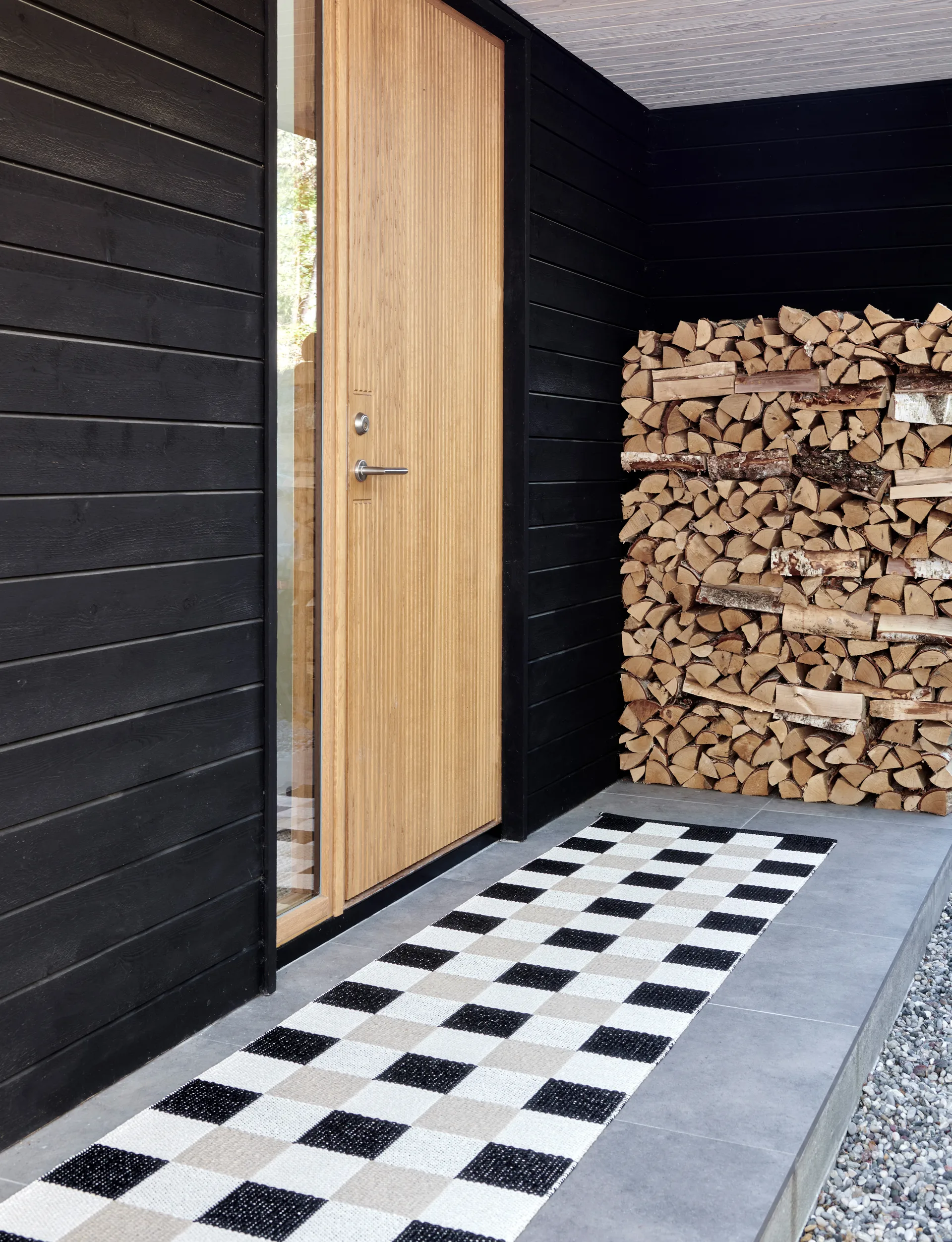 Pix gångmatta, Black-vanilla, 70x300 cm Pappelina