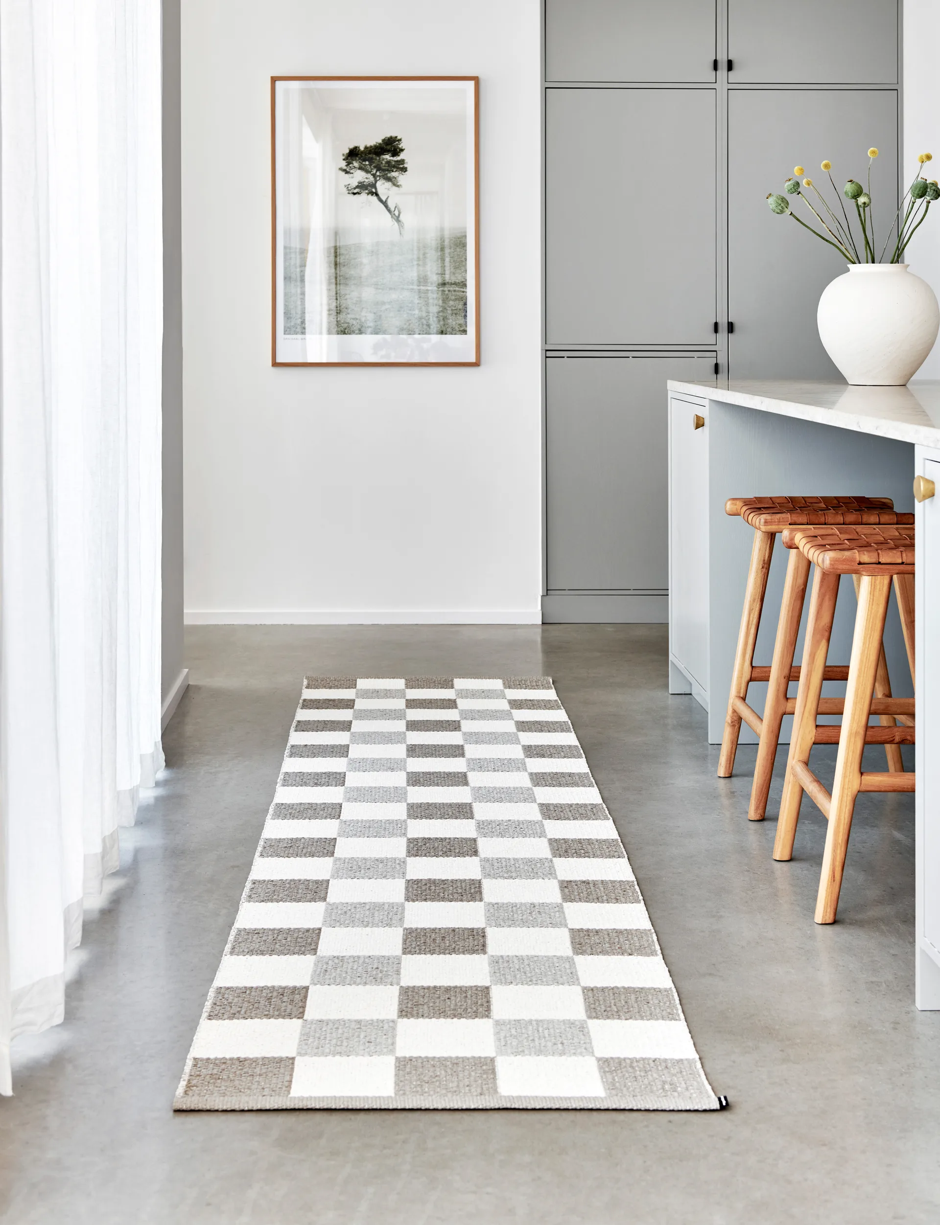 Pix gångmatta, Dark Linen-vanilla, 70x300 cm Pappelina