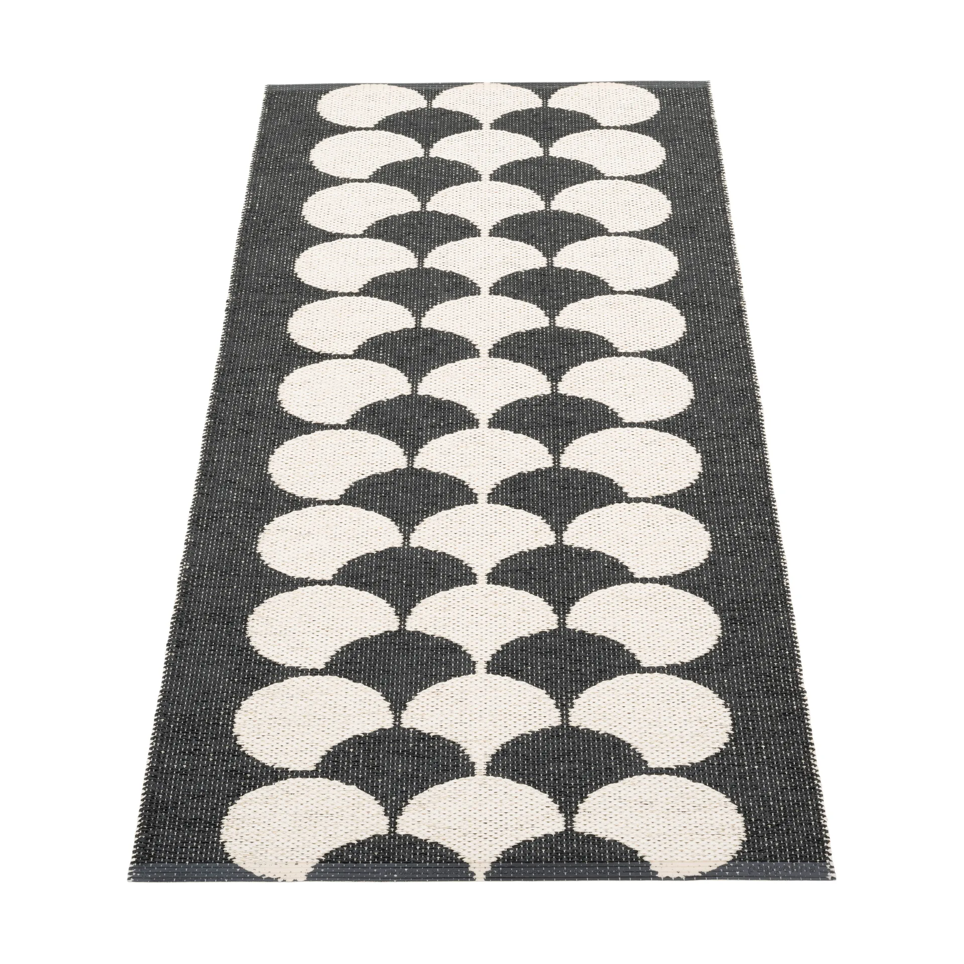 Poppy gångmatta, Black-vanilla, 70x150 cm Pappelina