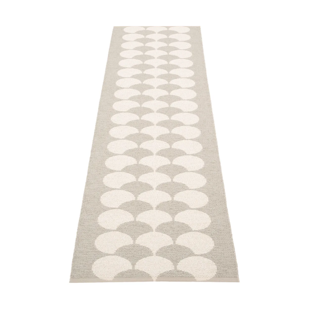 Pappelina Poppy gångmatta Linen-vanilla, 70x250 cm | Skandinavisk Design | Plastmattor | Grå