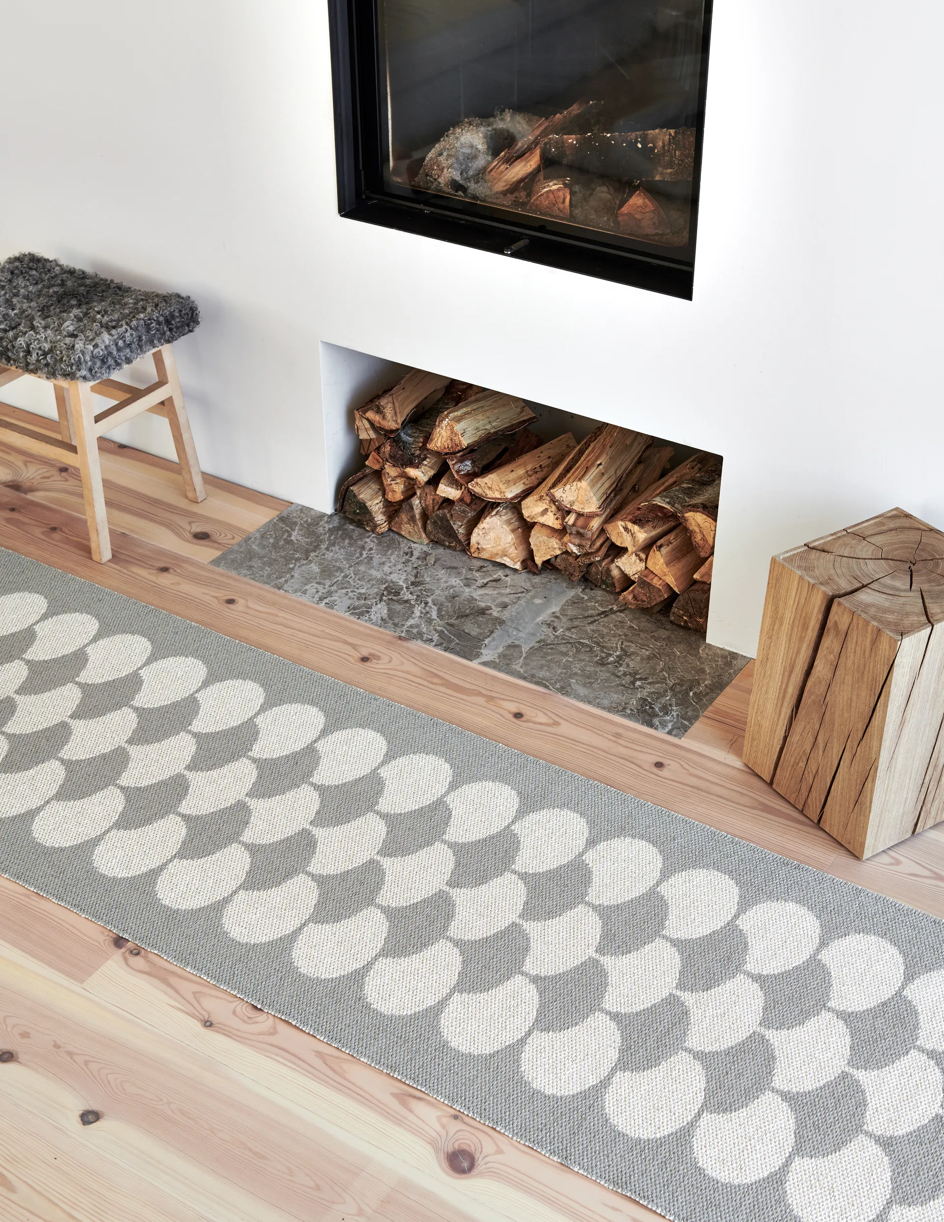 Poppy gångmatta, Linen-vanilla, 70x350 cm Pappelina