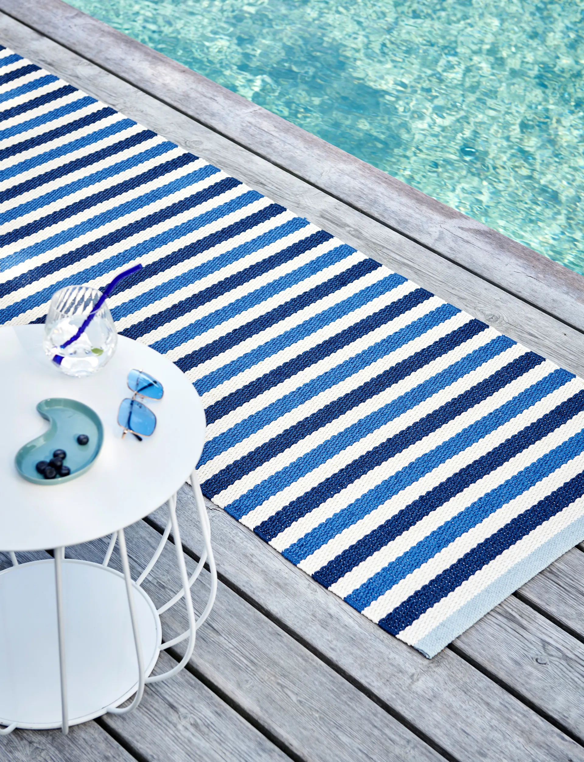 Teo gångmatta, Denim-dark blue, 70x120 cm Pappelina