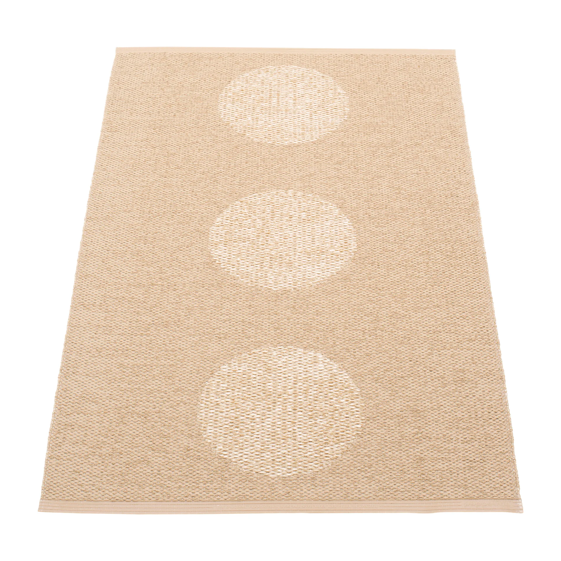 Vera 2.0 plastmatta beige-beige metallic, 70x120 cm Pappelina