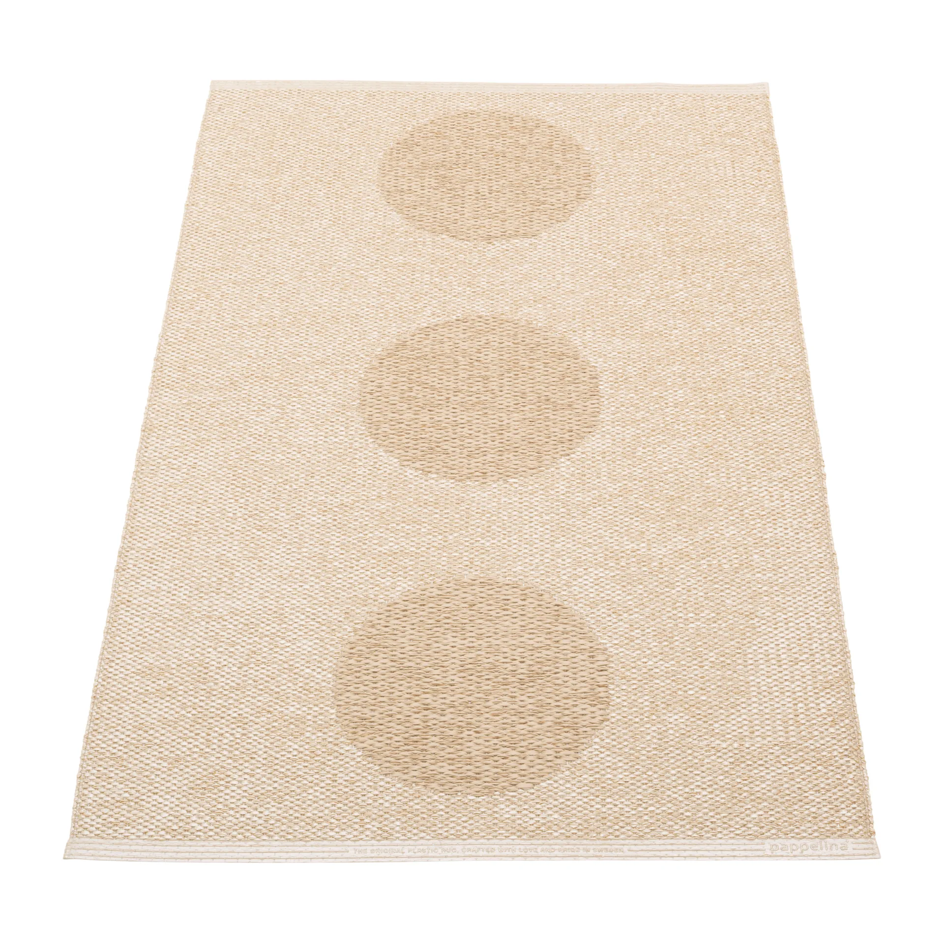 Vera 2.0 plastmatta beige-beige metallic, 70x120 cm Pappelina