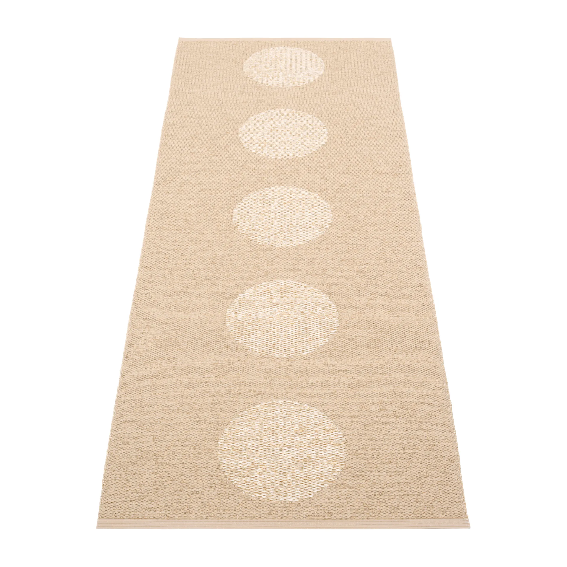 Vera 2.0 plastmatta beige-beige metallic, 70x200 cm Pappelina