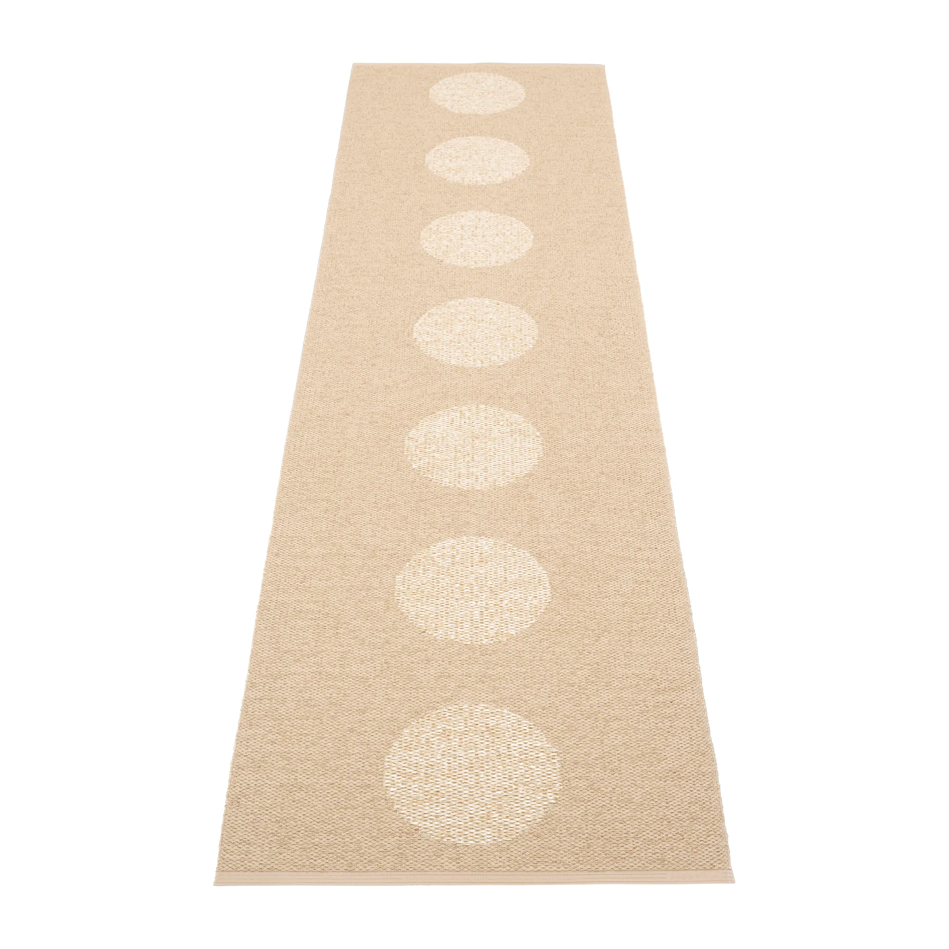 Vera 2.0 plastmatta beige-beige metallic, 70x280 cm Pappelina