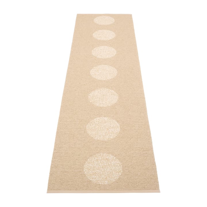 Vera 2.0 plastmatta beige-beige metallic - 70x280 cm - Pappelina