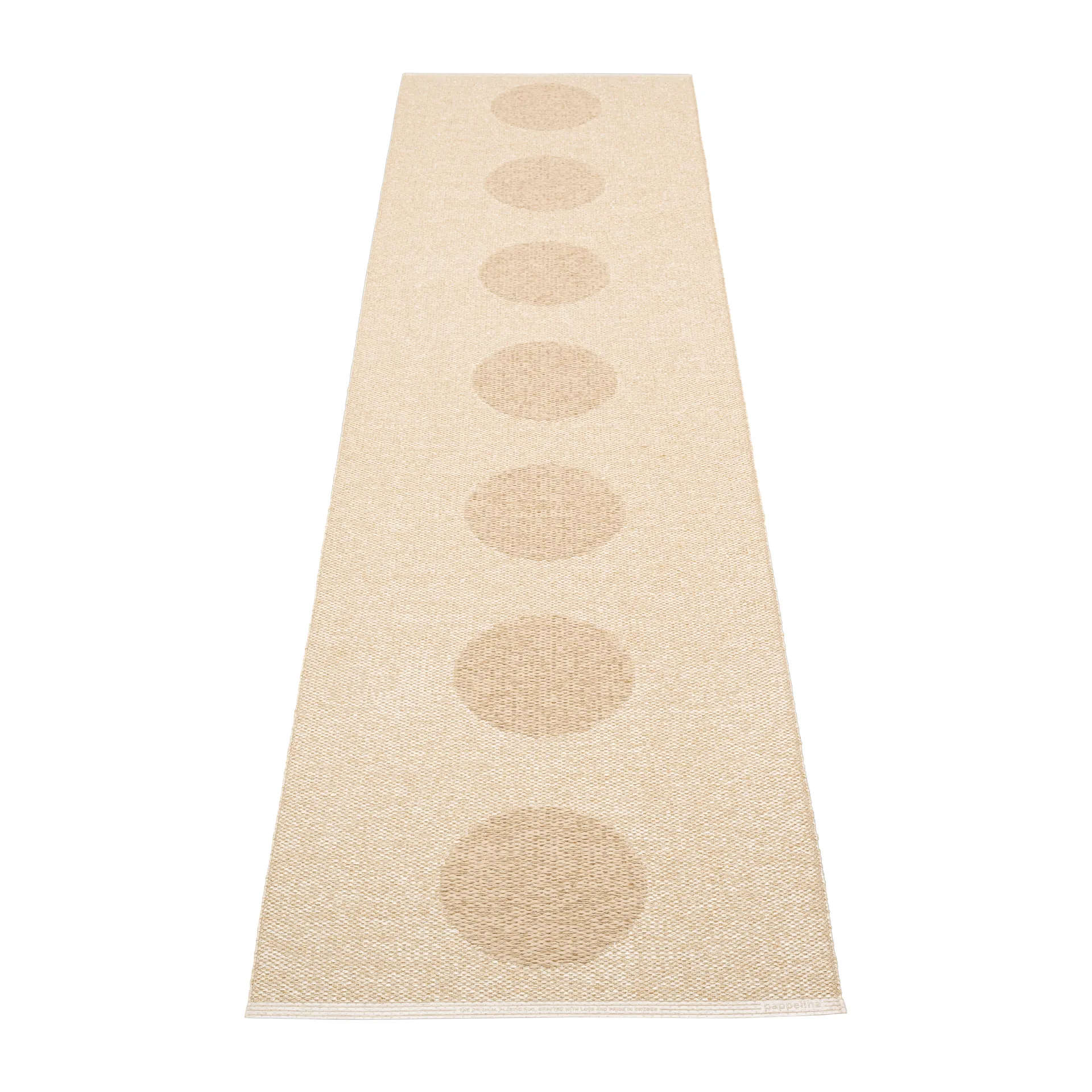 Vera 2.0 plastmatta beige-beige metallic, 70x280 cm Pappelina