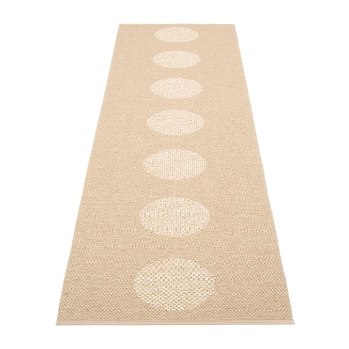 Vera 2.0 plastmatta beige-beige metallic, 70x360 cm Pappelina