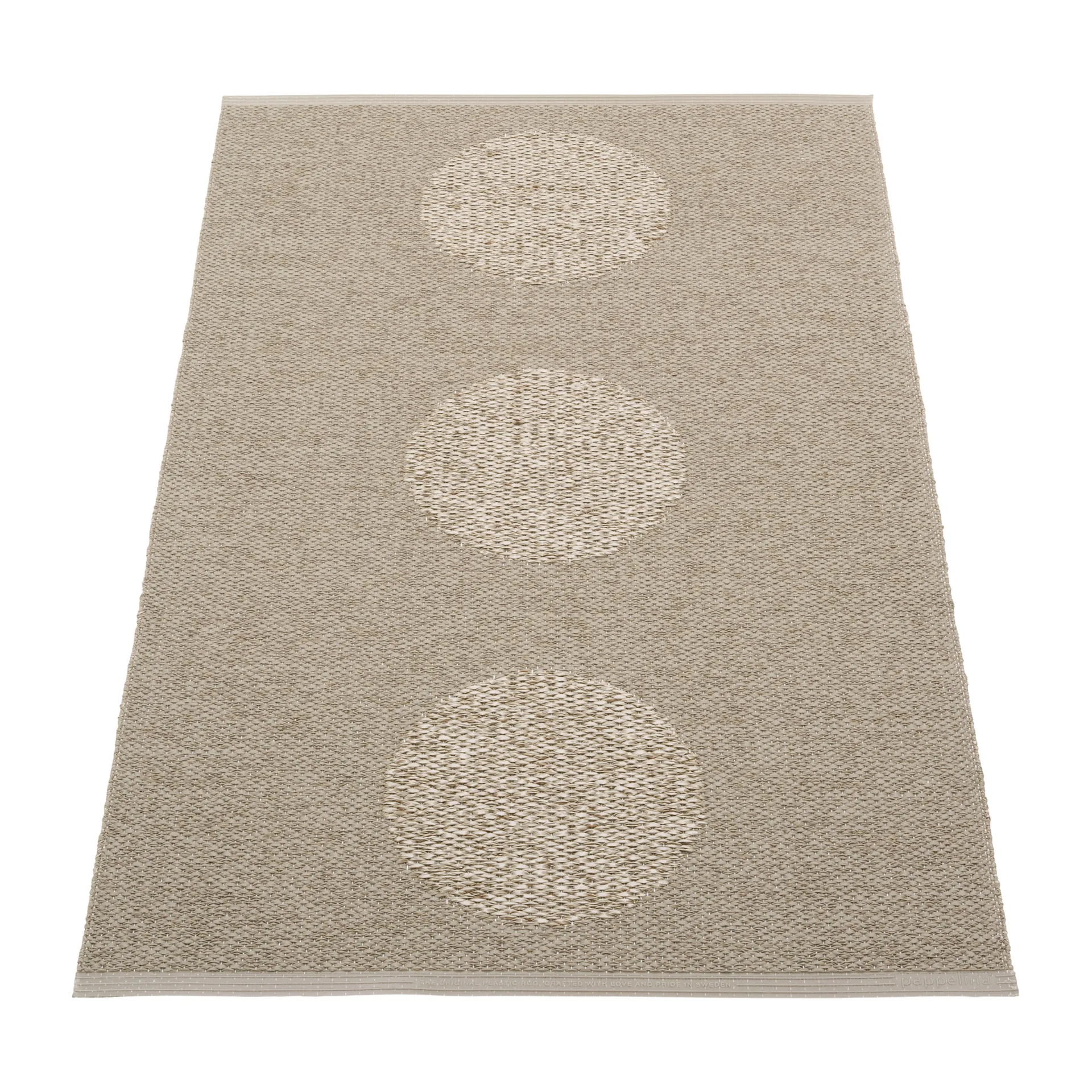 Vera 2.0 plastmatta dark linen-linen metallic, 70x120 cm Pappelina
