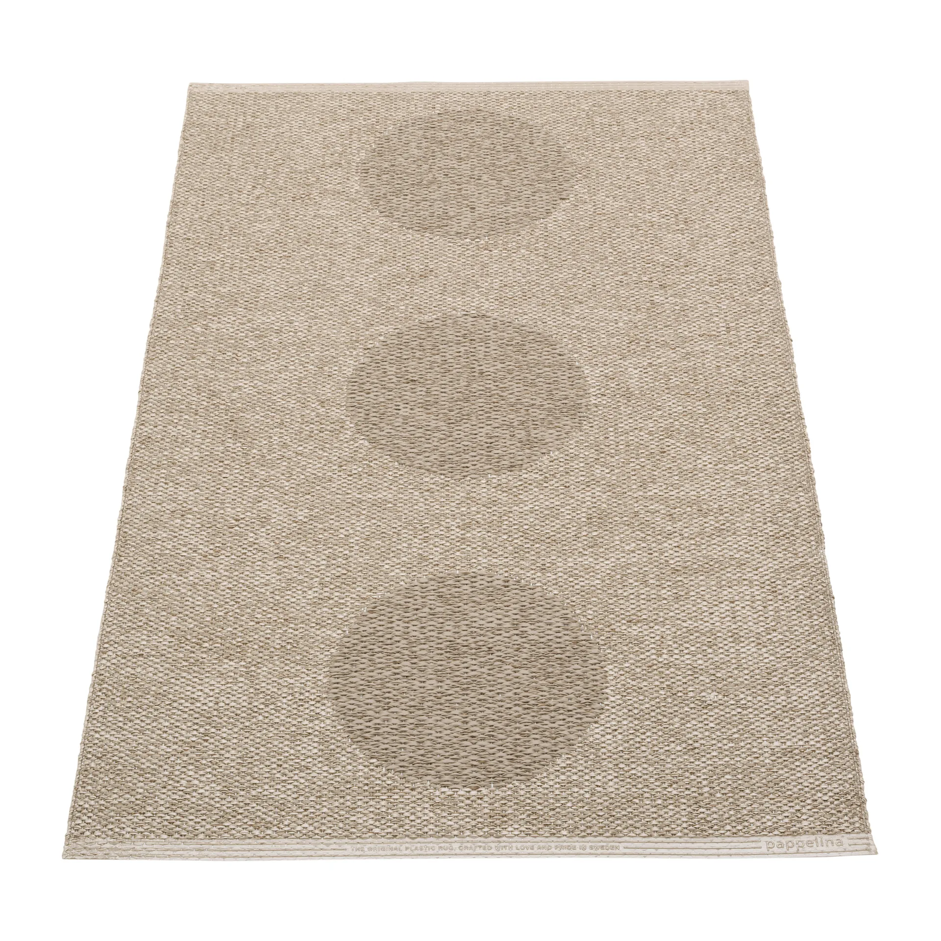 Vera 2.0 plastmatta dark linen-linen metallic, 70x120 cm Pappelina